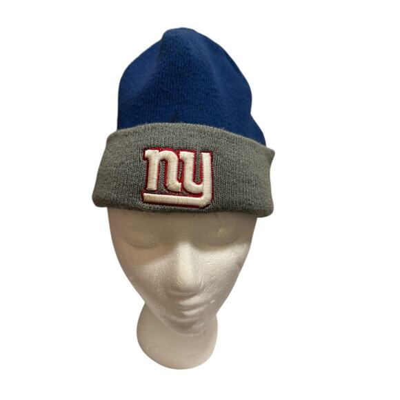 NFL New York Giants Logo Knit Beanie Hat Embroidered Blue Gray - Picture 1 of 6